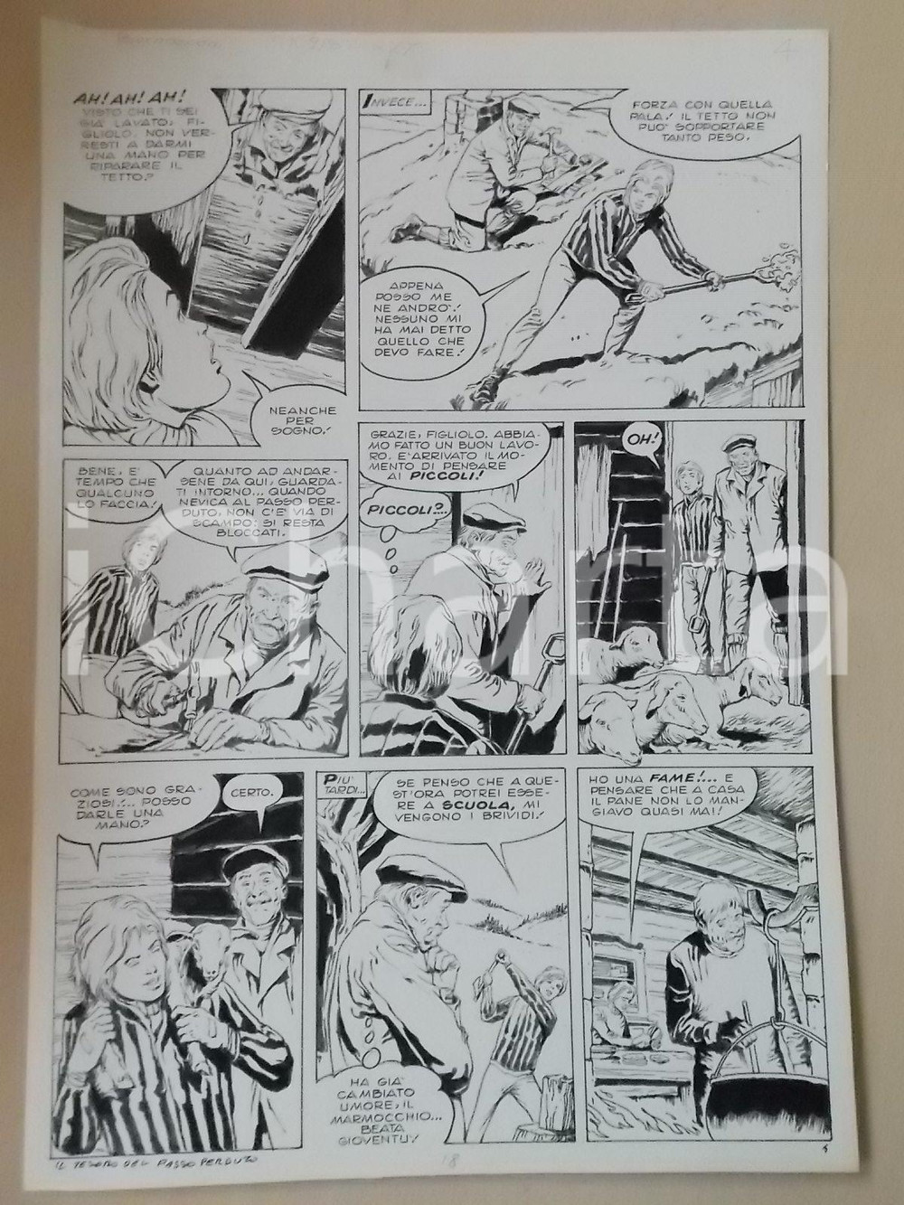 Opera d’arte autentica 1970 ca TESORO DEL PASSO PERDUTO Luciano BERNASCONI Agnelli nella stalla Tavola 1