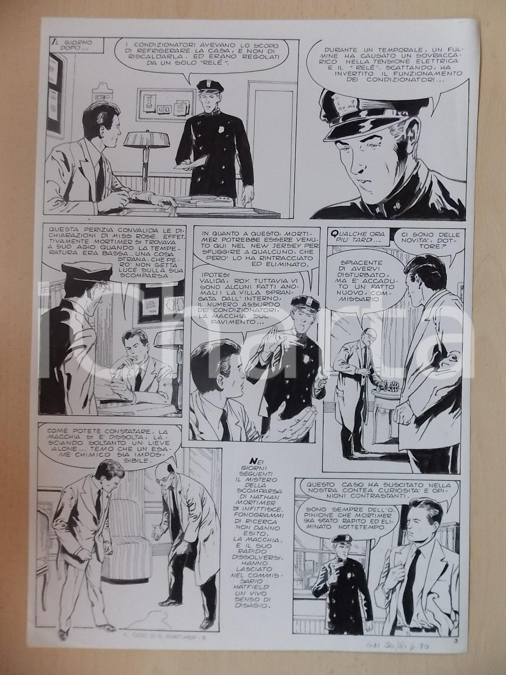 Opera d’arte autentica 1970 CASO NATHAN MORTIMER Luciano BERNASCONI Medico legale Tavola originale 1