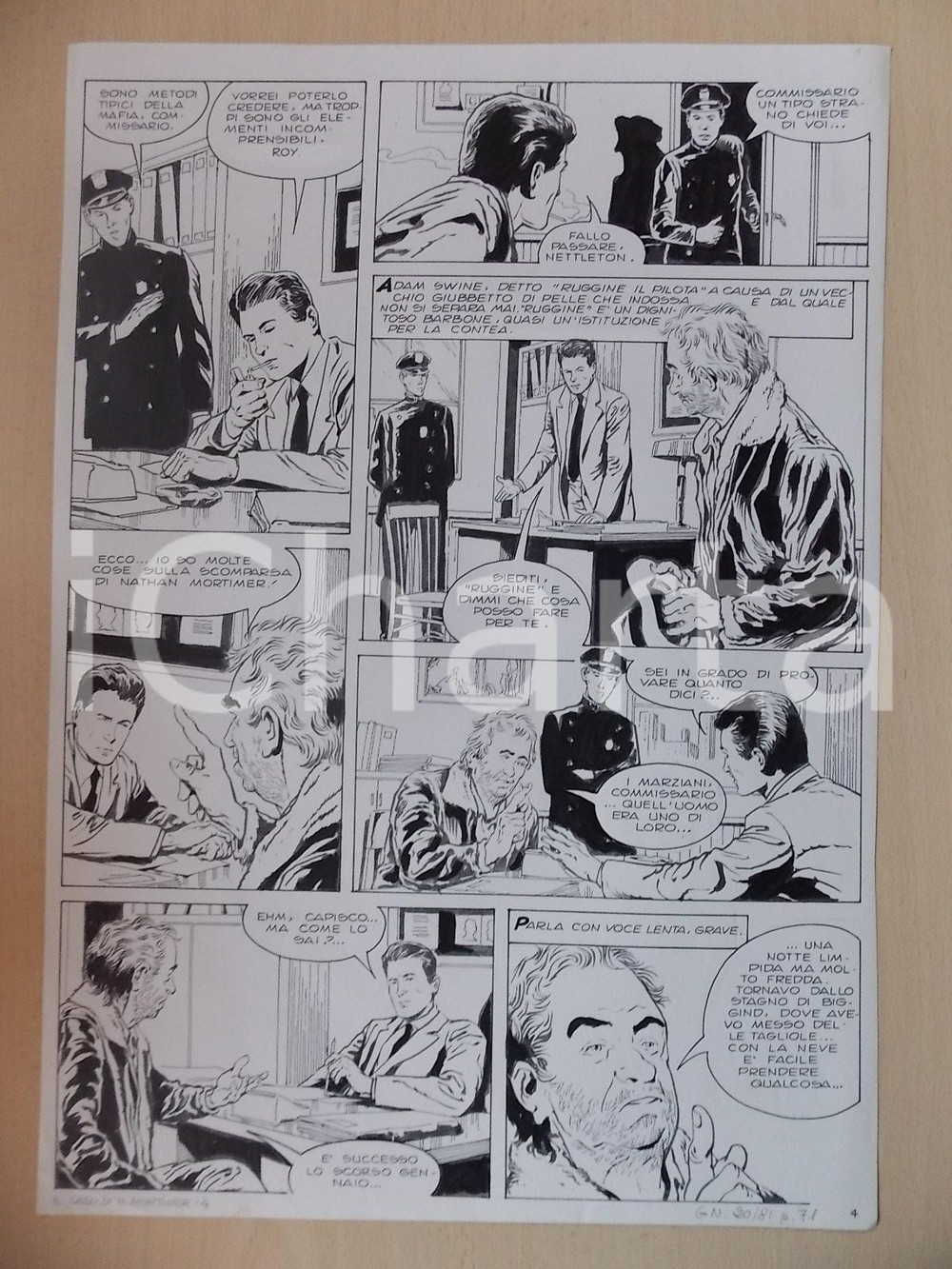 Opera d’arte autentica 1970 CASO NATHAN MORTIMER Luciano BERNASCONI Testimonianza di un clochard Tavola 1