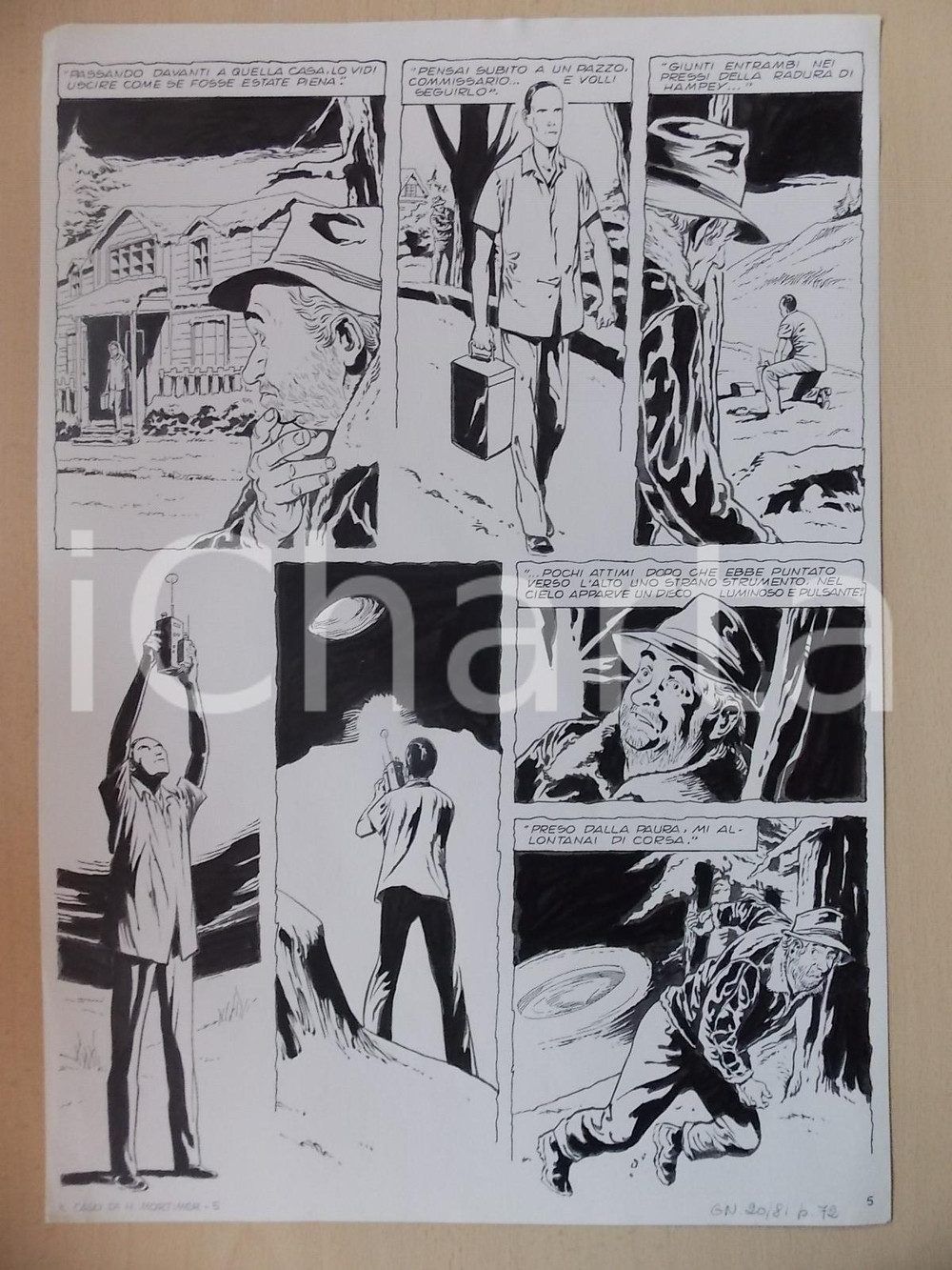 Opera d’arte autentica 1970 CASO NATHAN MORTIMER Luciano BERNASCONI Telecomando alieno Tavola originale 1