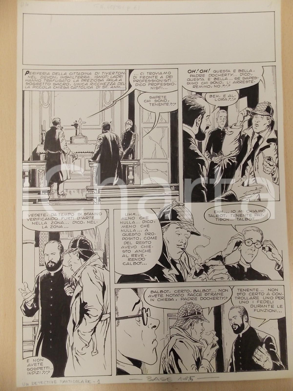 Opera d’arte autentica 1970 DETECTIVE PARTICOLARE L. BERNASCONI Furto nella chiesa di TIVERTON Tavola 1