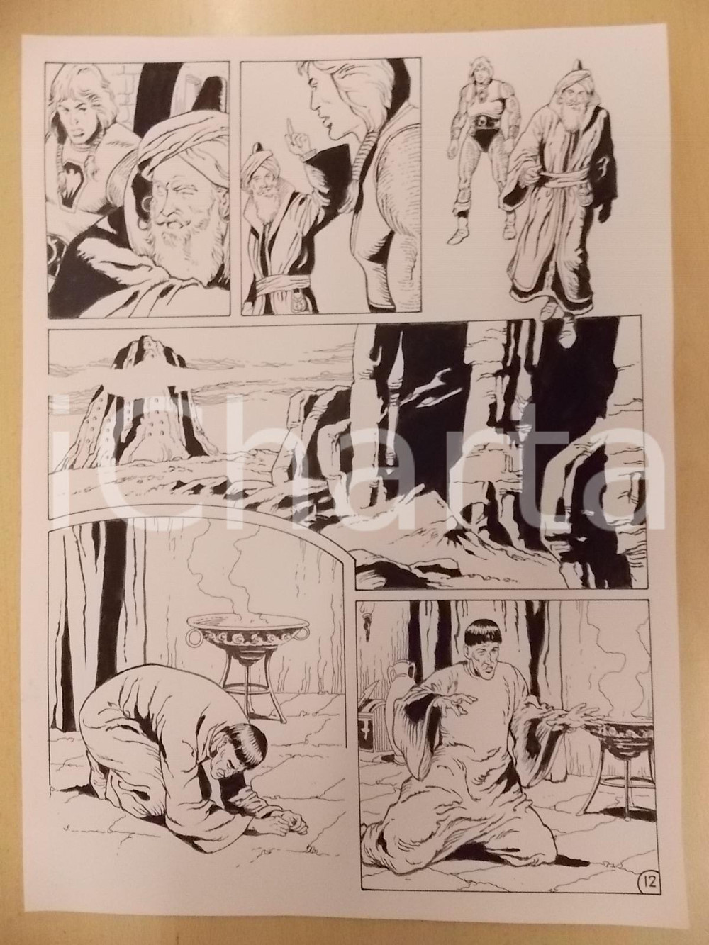 Opera d’arte autentica 1975 ca KABUR Luciano BERNASCONI L antro dello stregone Tavola originale LUBE 1
