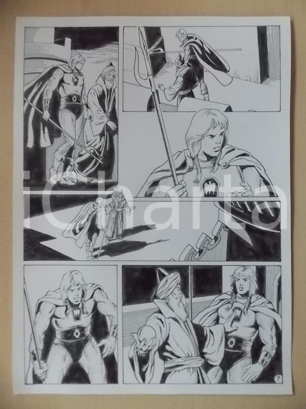 Opera d’arte autentica 1975 ca LUBE Luciano BERNASCONI Discussione tra mago e KABUR Tavola originale 1