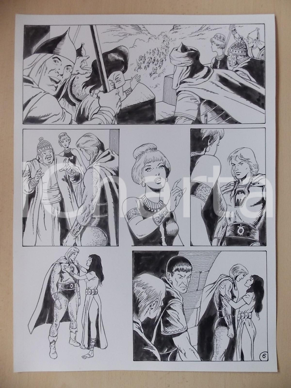 Opera d’arte autentica 1975 ca LUBE Luciano BERNASCONI Ultimo saluto tra principessa e KABUR Tavola 1