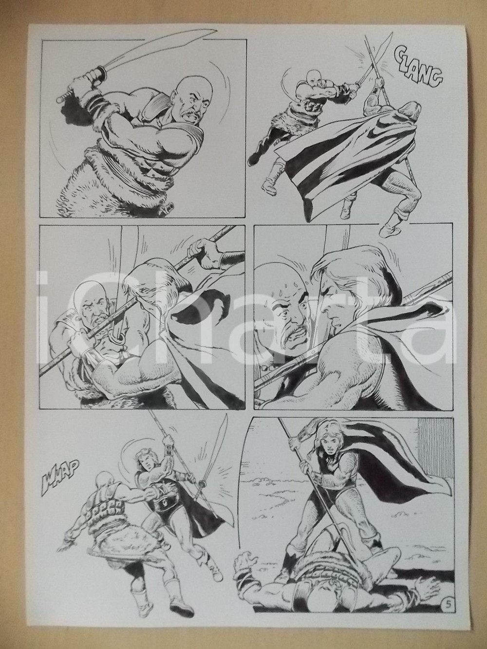 Opera d’arte autentica 1975 ca LUBE Luciano Bernasconi KABUR sottomette barbaro Tavola originale 1