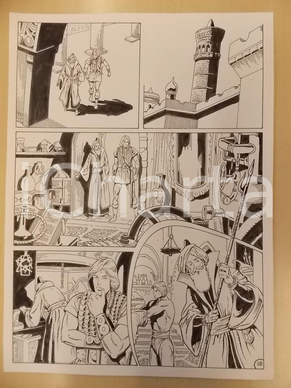 Opera d’arte autentica 1975 ca LUBE Luciano Bernasconi KABUR nell altro del mago Tavola originale 1