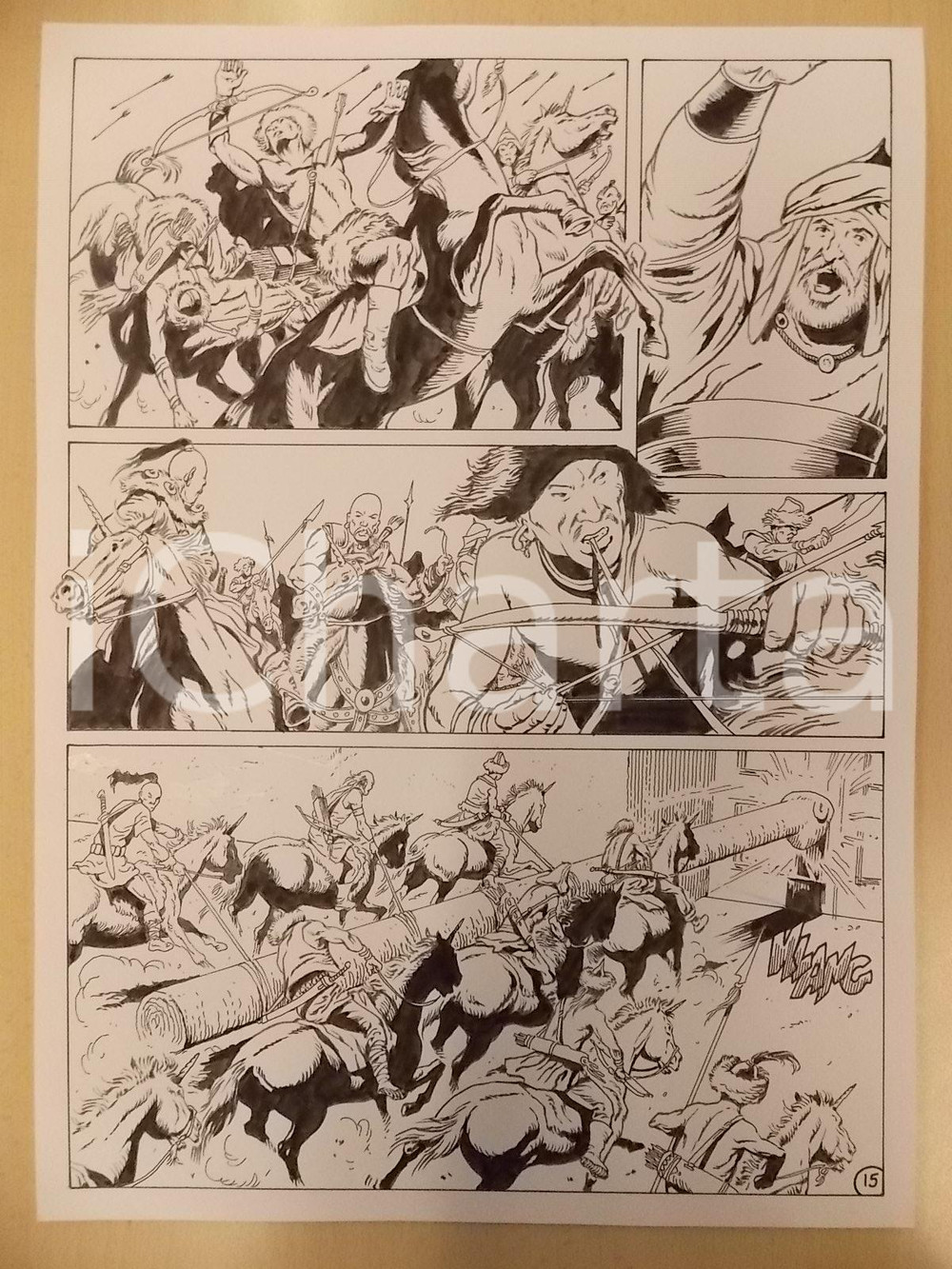 Opera d’arte autentica 1975 ca KABUR Luciano BERNASCONI Ariete contro le mura della cittÃ  Tavola LUBE 1