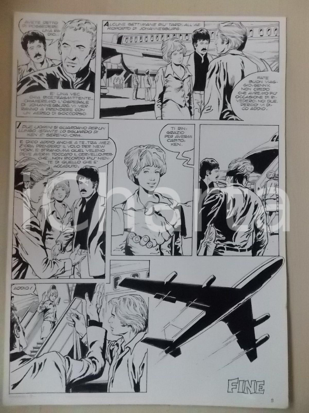 Opera d’arte autentica 1970 ca KALAHARI Luciano BERNASCONI Aeroporto di JOHANNESBURG Tavola originale 1