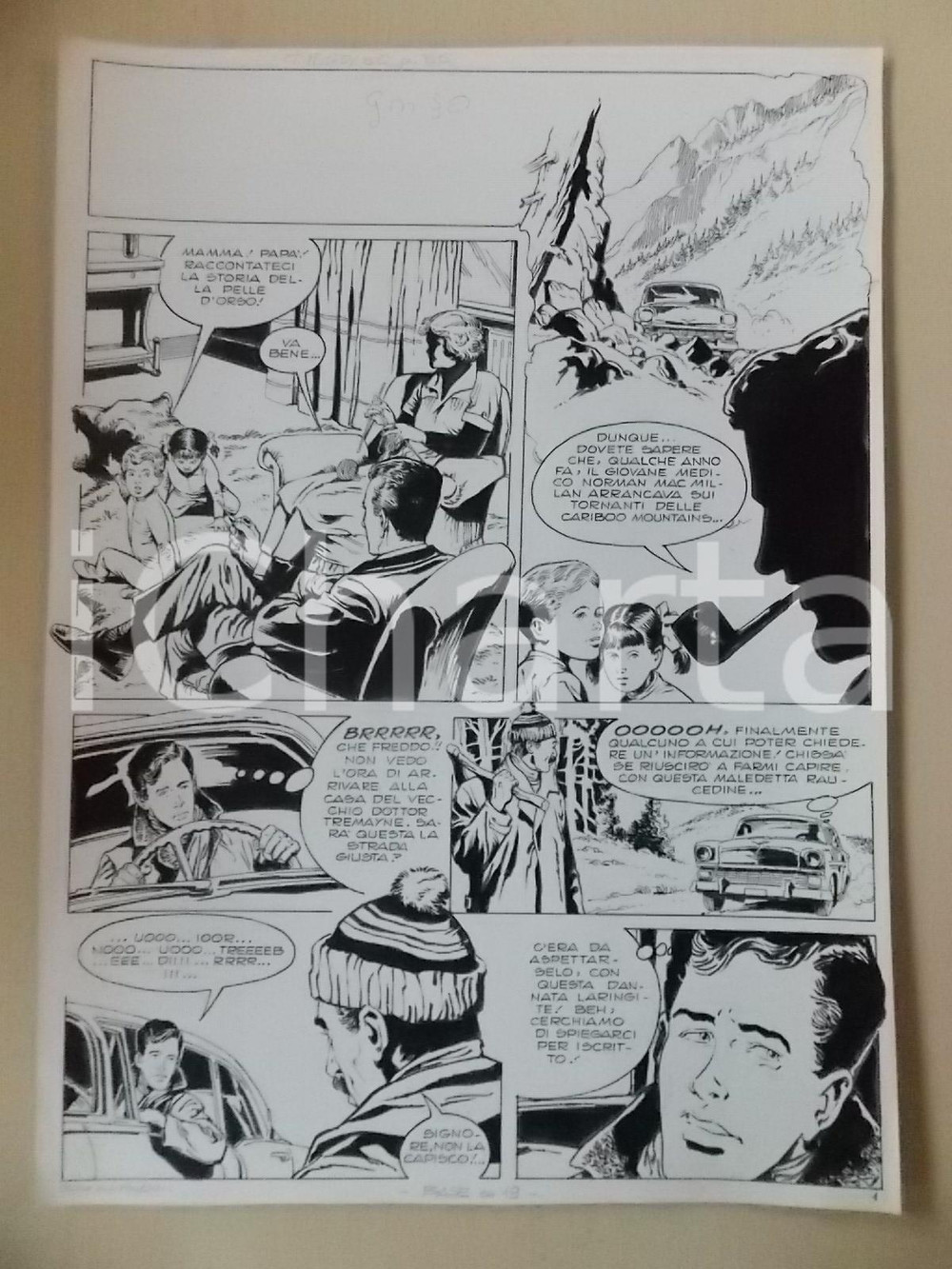 Opera d’arte autentica 1970 ca OCCHIO ALLA PELLE Luciano BERNASCONI Cariboo Mountains Tavola originale 1