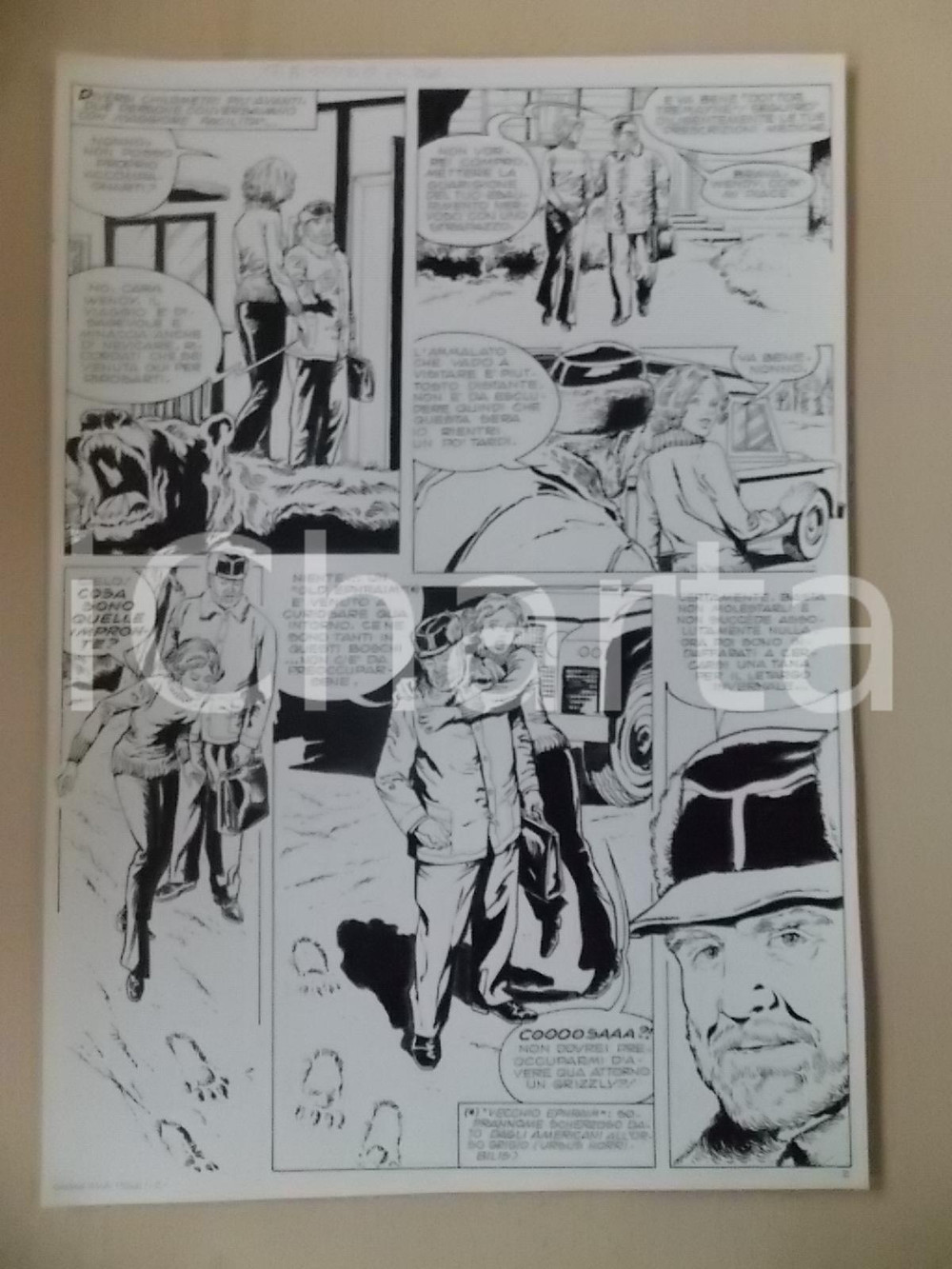 Opera d’arte autentica 1970 ca OCCHIO ALLA PELLE Luciano BERNASCONI Impronte di grizzly Tavola LUBE 1