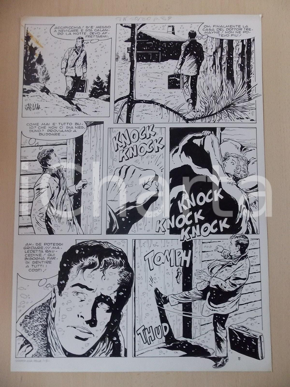 Opera d’arte autentica 1970 ca OCCHIO ALLA PELLE Luciano BERNASCONI Arrivo alla baita Tavola originale 1