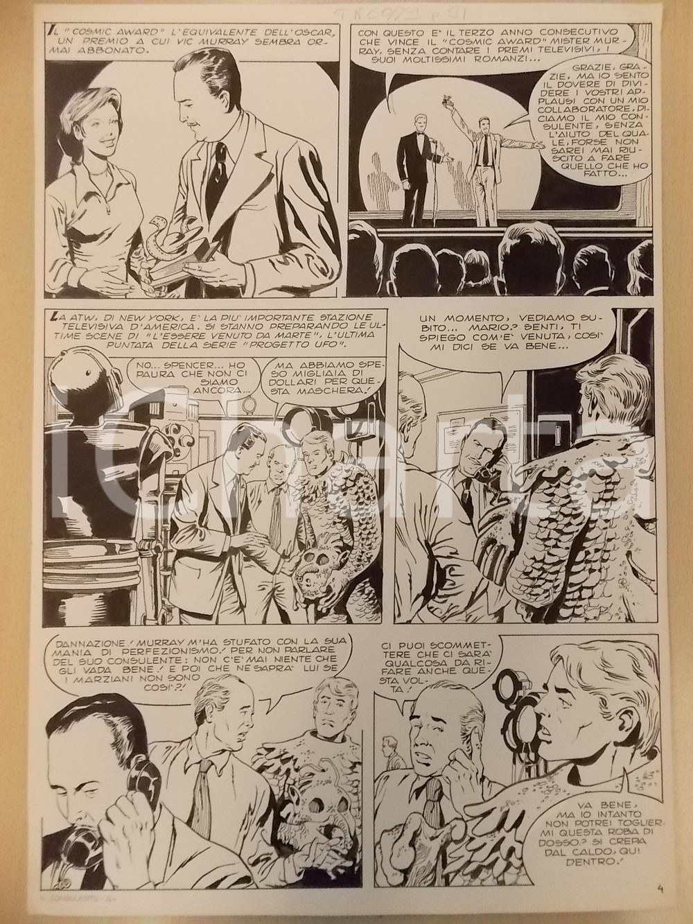 Opera d’arte autentica 1970 ca IL CONSULENTE Luciano BERNASCONI Costume di scena da alieno Tavola LUBE 1