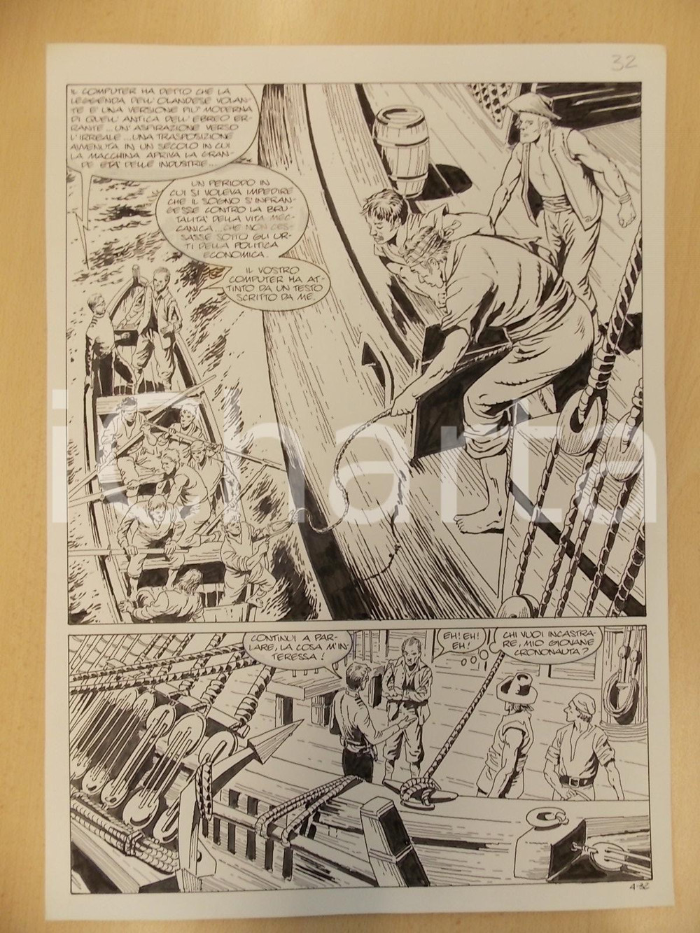 Opera d’arte autentica 1996 CRONONAUTI 5 Luciano BERNASCONI Marinai salgono a bordo del veliero Tavola 1