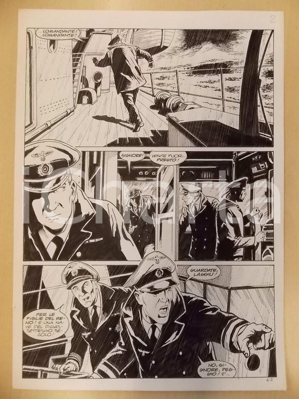 Opera d’arte autentica 1996 CRONONAUTI 5 Luciano BERNASCONI Ponte di comando Tavola originale LUBE 1