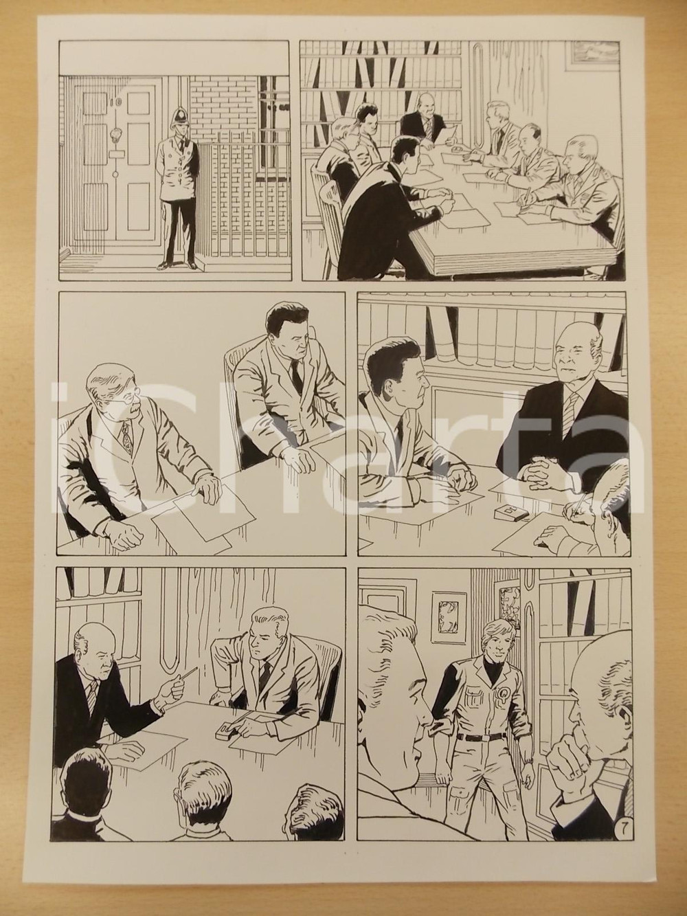 Opera d’arte autentica 2001 WAMPUS Luciano BERNASCONI 10 Downing Street Riunione Primo Ministro Tavola 1