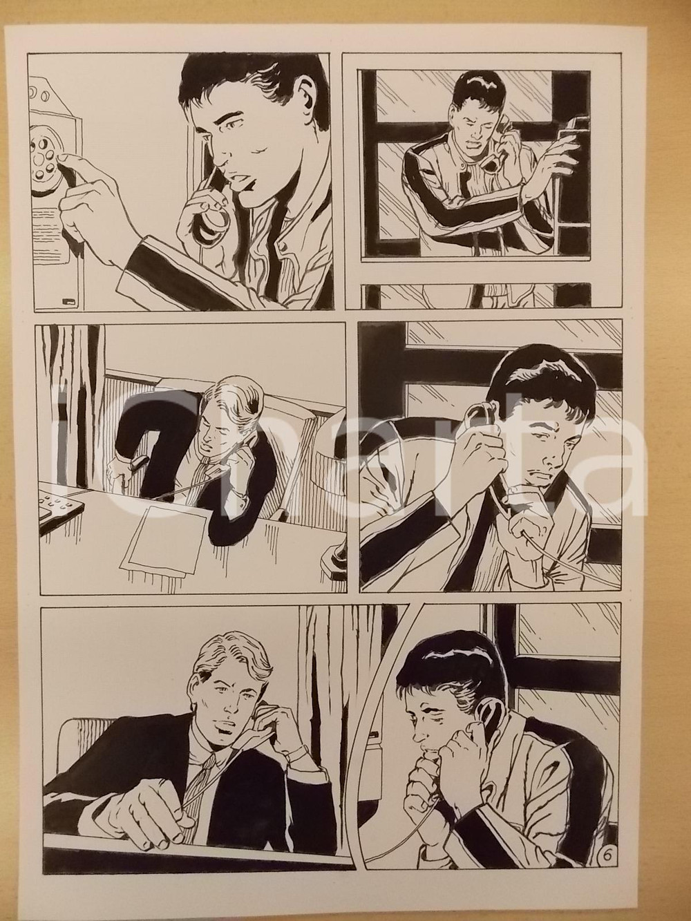 Opera d’arte autentica 2001 WAMPUS Luciano BERNASCONI Cabina telefonica Tavola originale LUBE 1