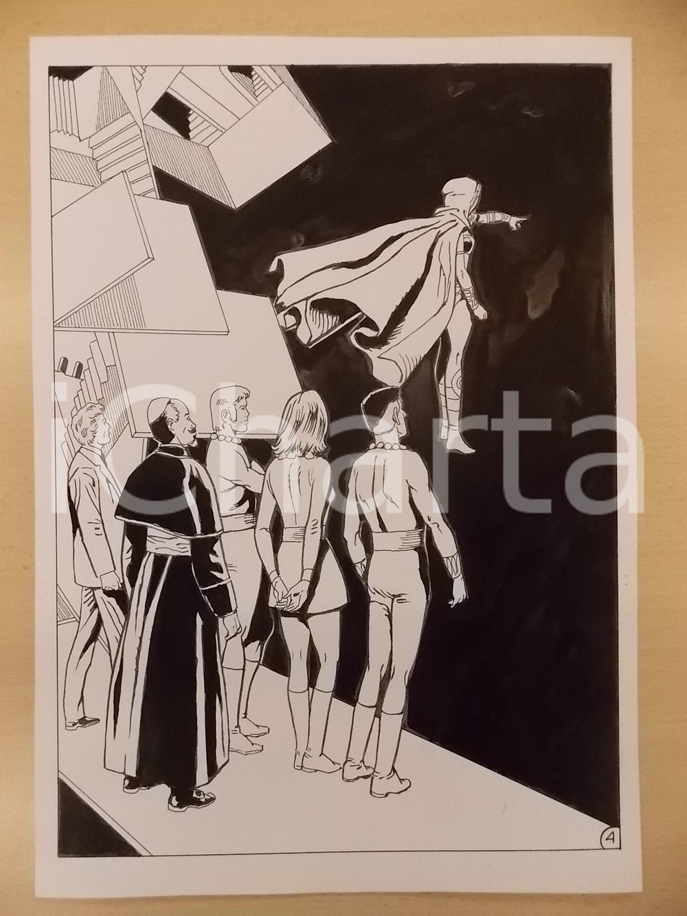 Opera d’arte autentica 2001 WAMPUS Luciano BERNASCONI Cardinale ammira la vastità dell universo Tavola 1