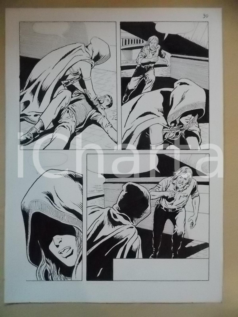 Opera d’arte autentica 2001 L AUTRE Luciano BERNASCONI Maga soccorre uomo Tavola originale LUBE 1