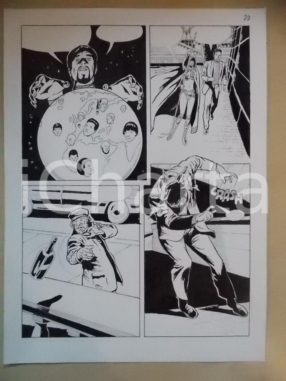 Opera d’arte autentica 2001 L AUTRE Luciano BERNASCONI Ubriaco colpisce uomo con bottiglia Tavola LUBE 1