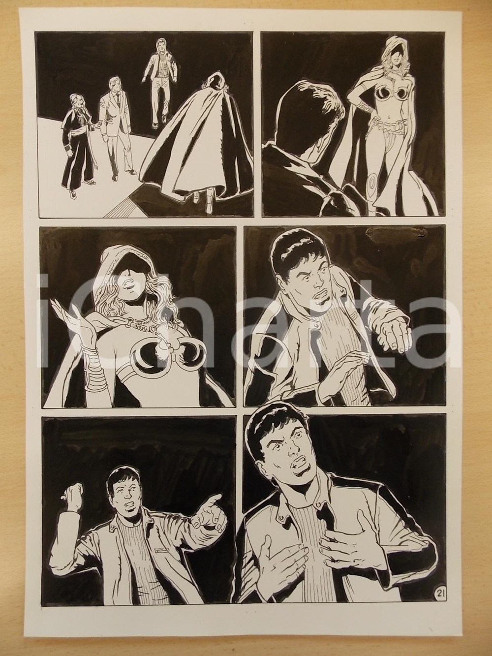 Opera d’arte autentica 2001 WAMPUS Luciano BERNASCONI Maga parla con cardinale Tavola originale LUBE 1