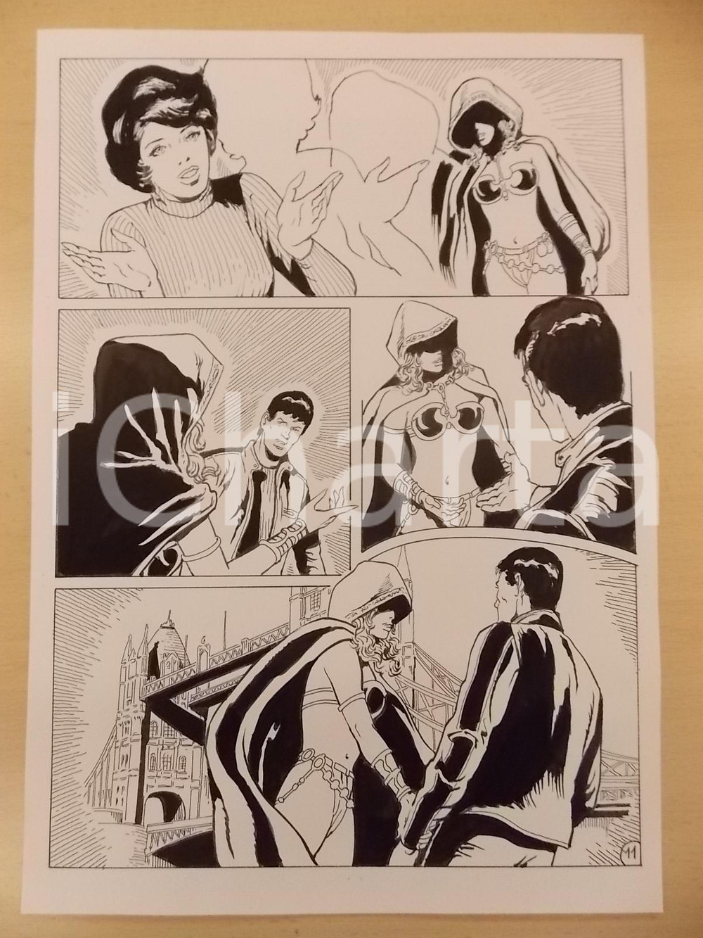 Opera d’arte autentica 2001 WAMPUS Luciano BERNASCONI Teletrasporto su Tower Bridge LONDON Tavola LUBE 1