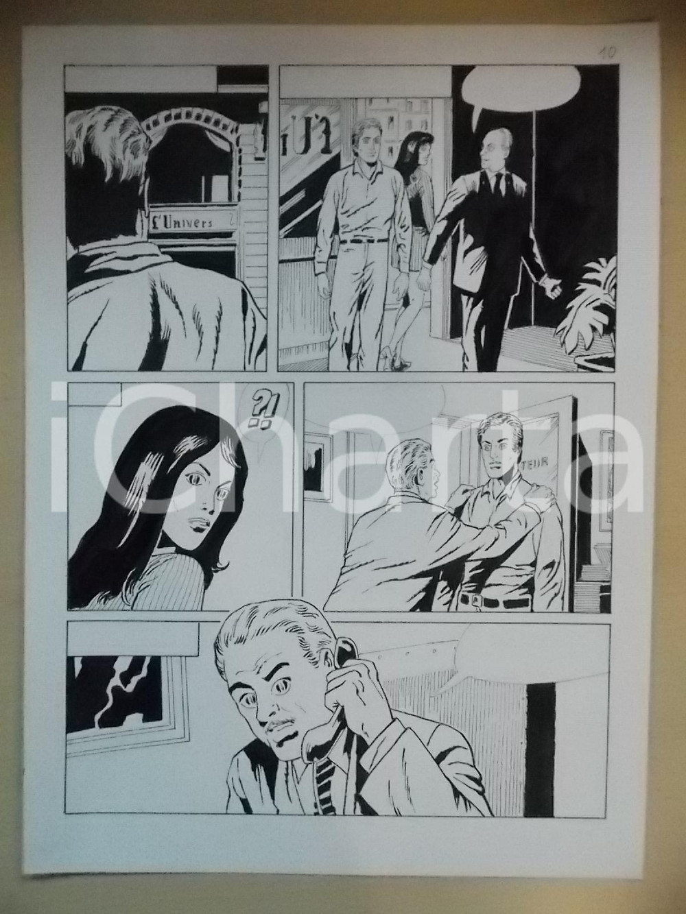 Opera d’arte autentica 2001 L AUTRE Luciano BERNASCONI Incontro tra alieni Tavola originale LUBE 1