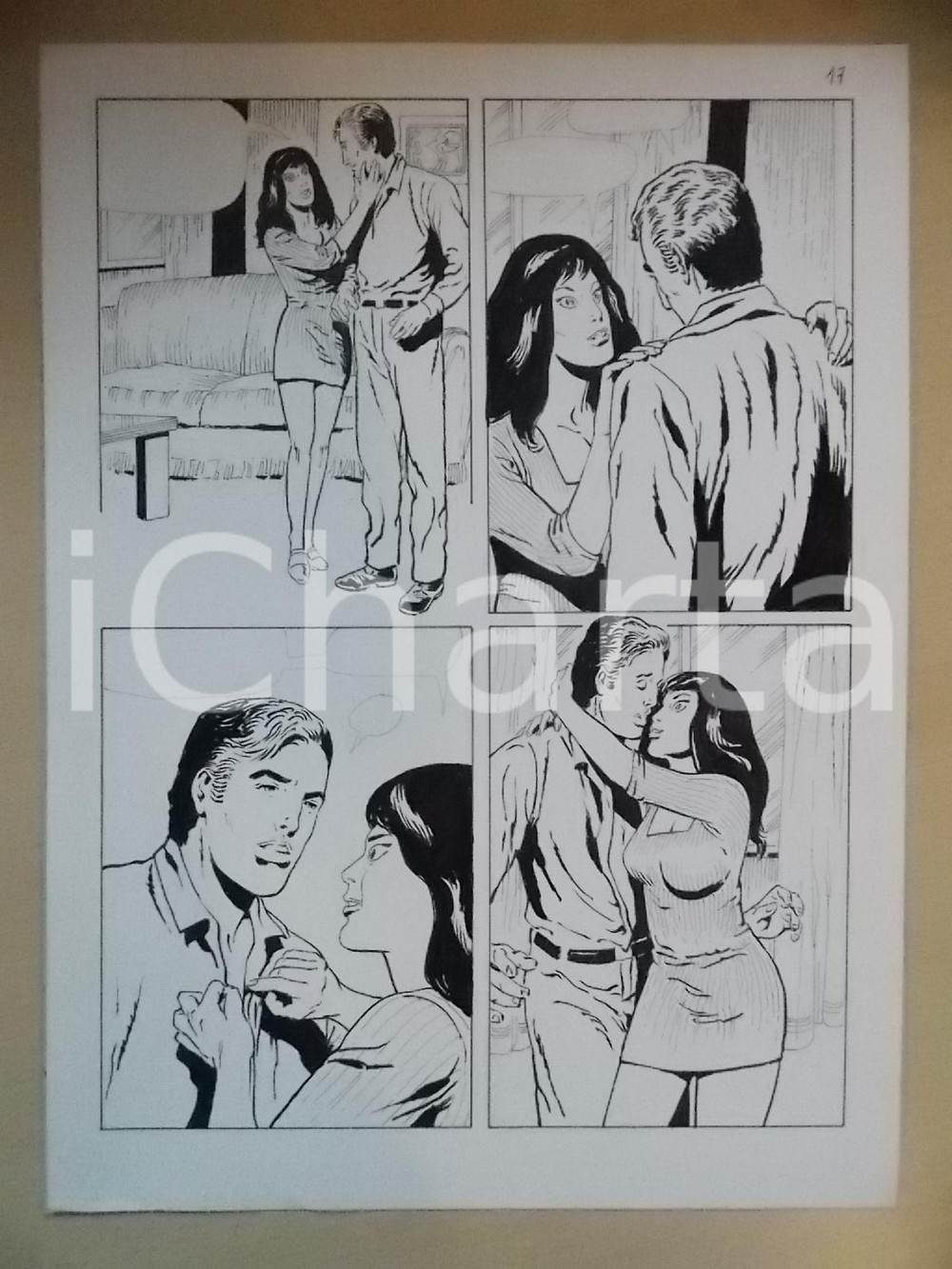 Opera d’arte autentica 2001 L AUTRE Luciano BERNASCONI Tecniche di seduzione aliene Tavola originale 1