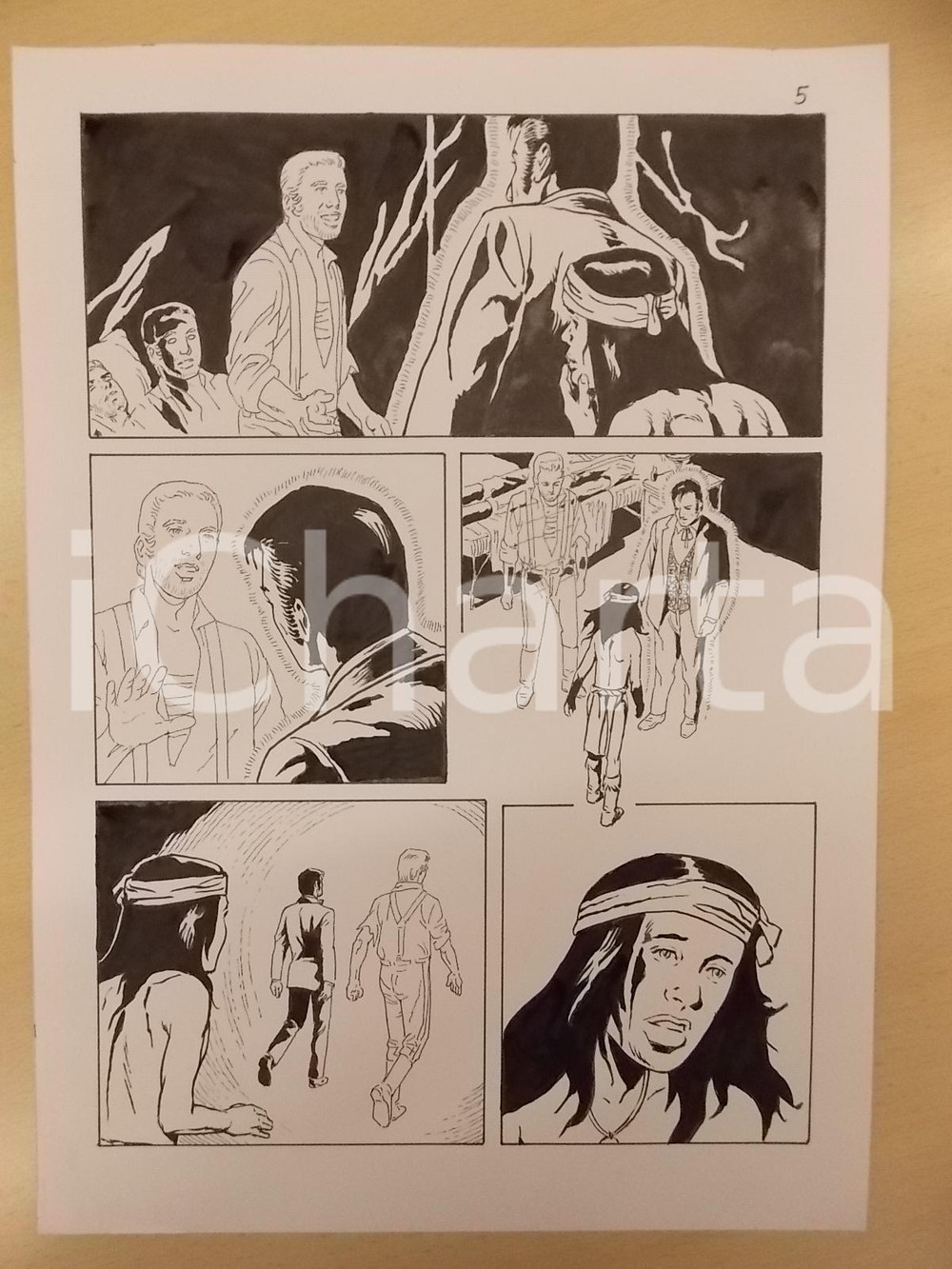 Opera d’arte autentica 2001 WATANPEH Luciano BERNASCONI Fantasma in infermeria Tavola originale LUBE 1