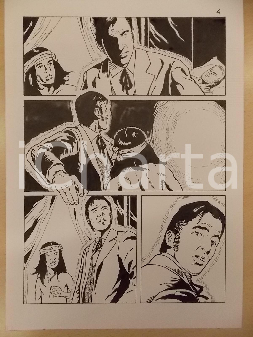 Opera d’arte autentica 2001 LUBE Luciano Bernasconi WATANPEH incontra fantasma Tavola originale 1