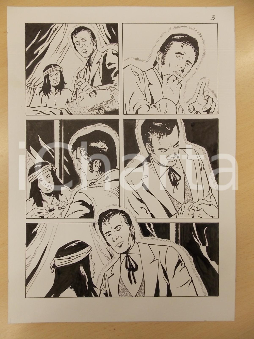 Opera d’arte autentica 2001 LUBE Luciano BERNASCONI Fantasma fa visita a WATANPEH Tavola originale 1