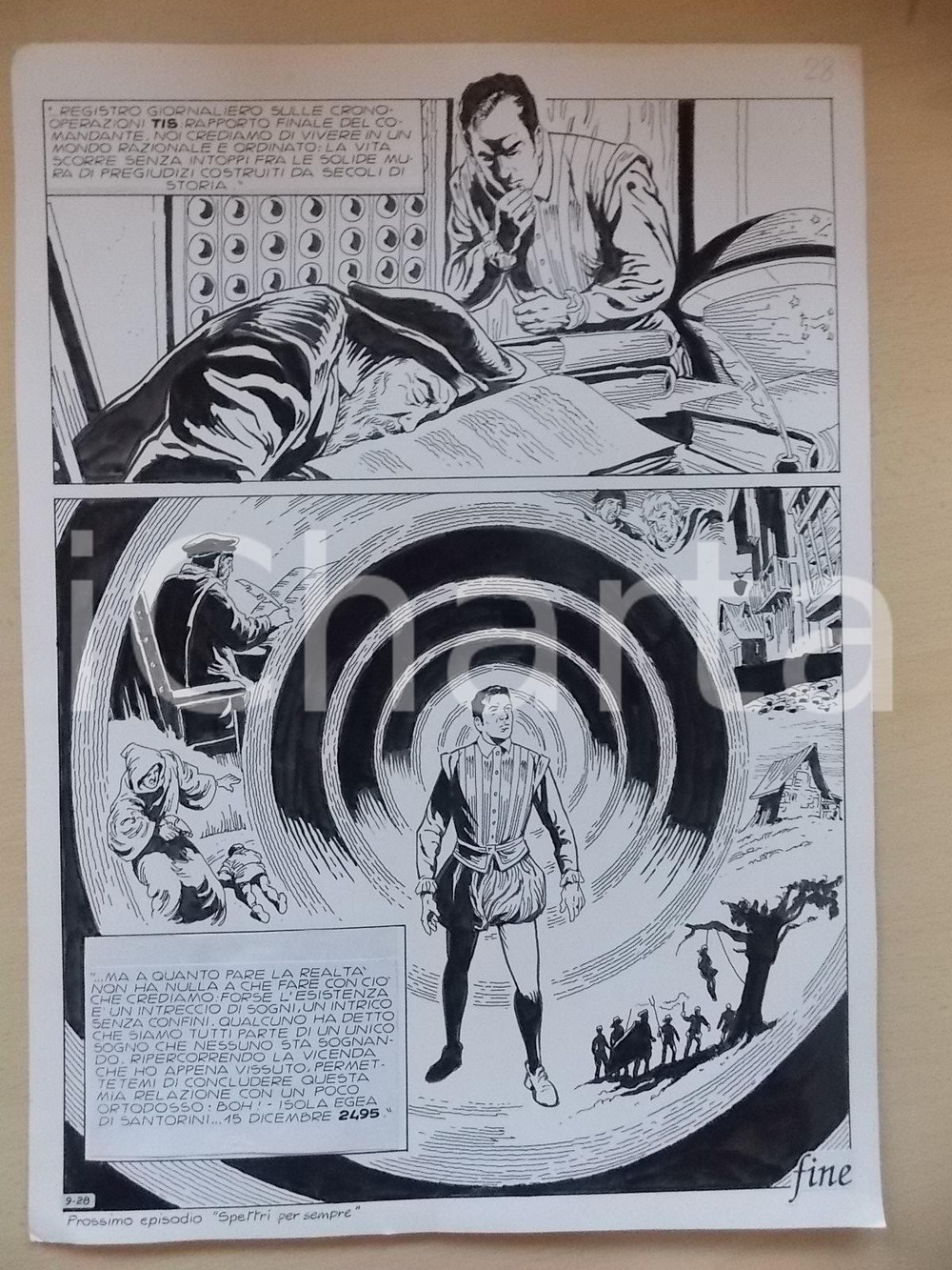 Opera d’arte autentica 1995 CRONONAUTI Luciano BERNASCONI Viaggio nel tempo Tavola originale LUBE 1