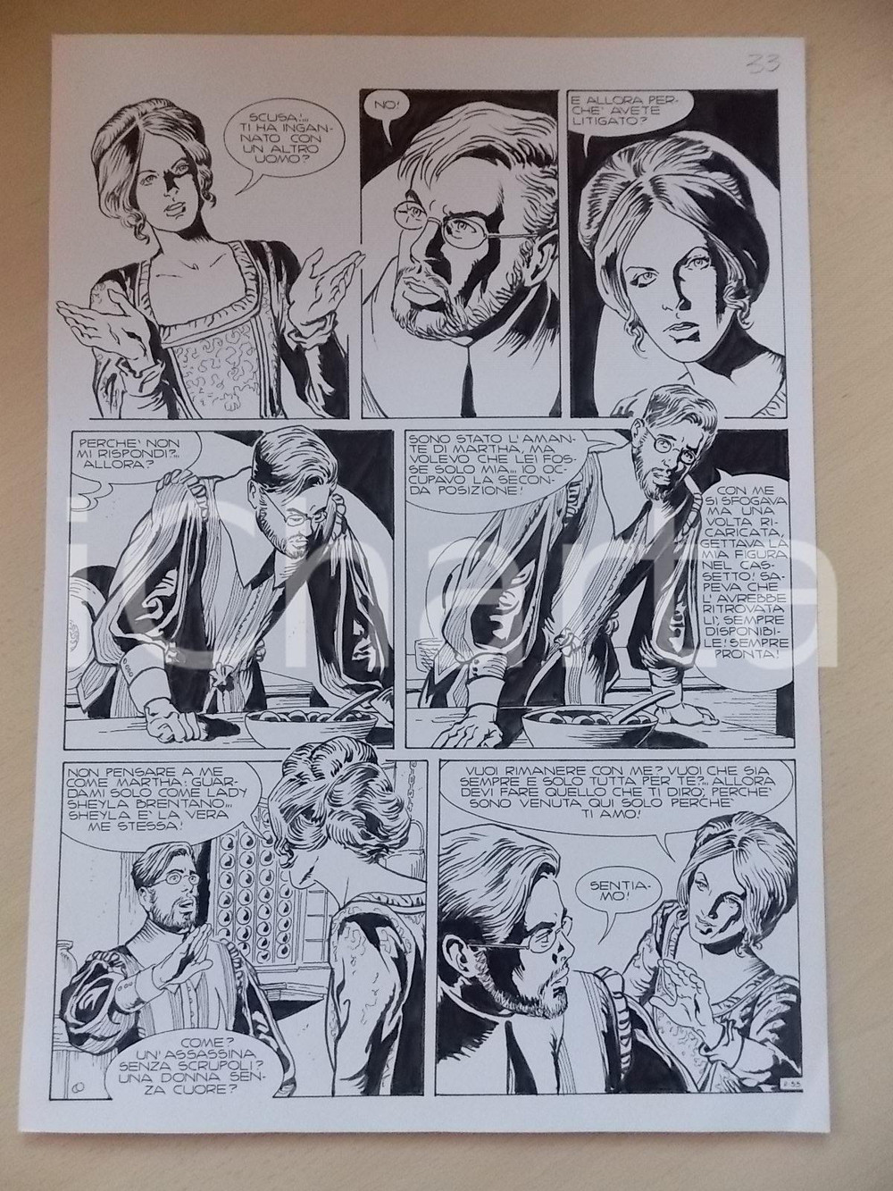 Opera d’arte autentica 1995 CRONONAUTI Luciano BERNASCONI Litigio tra innamorati Tavola originale LUBE 1