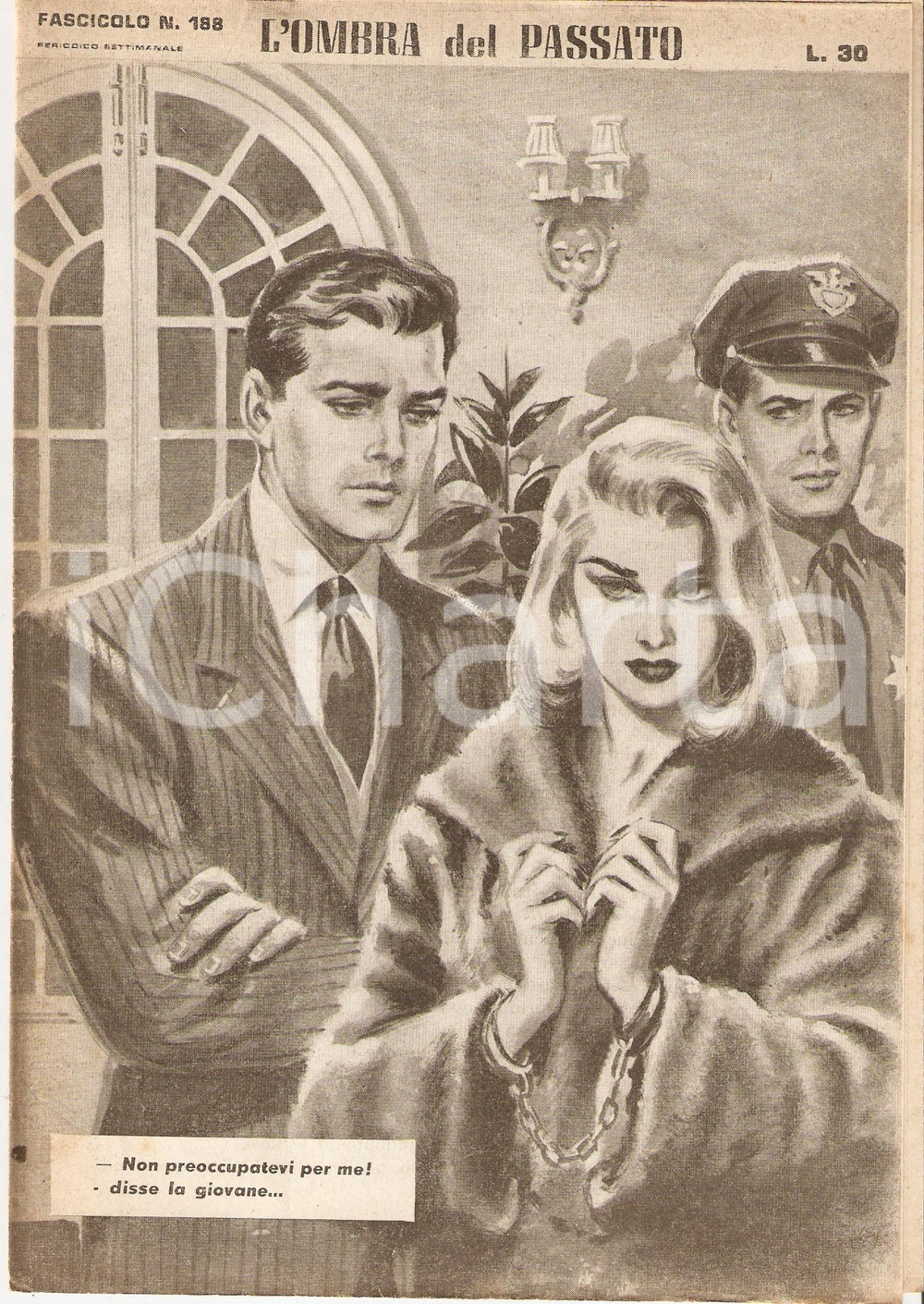 Giornale, rivista storica 1956 OMBRA DEL PASSATO Jean DE VALLORBE Donna in pelliccia ammanettata Fasc. 188 1