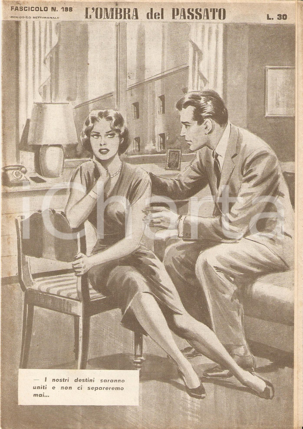 Giornale, rivista storica 1956 OMBRA DEL PASSATO Jean DE VALLORBE Uomo consola fidanzata Fascicolo 198 1