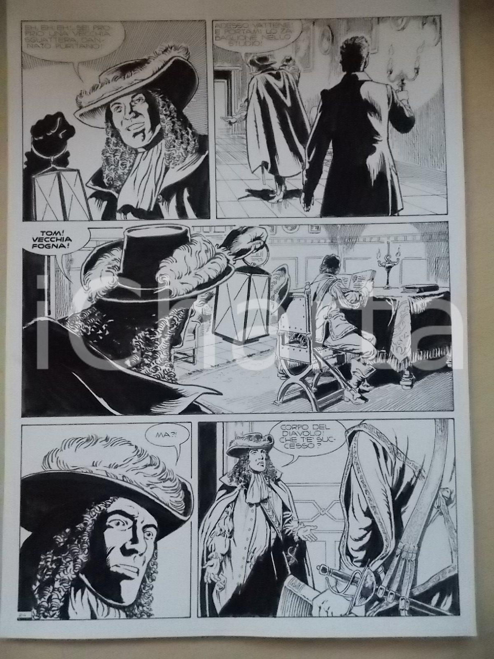 Opera d’arte autentica 1995 CRONONAUTI Luciano BERNASCONI Visita inaspettata Tavola originale LUBE 1