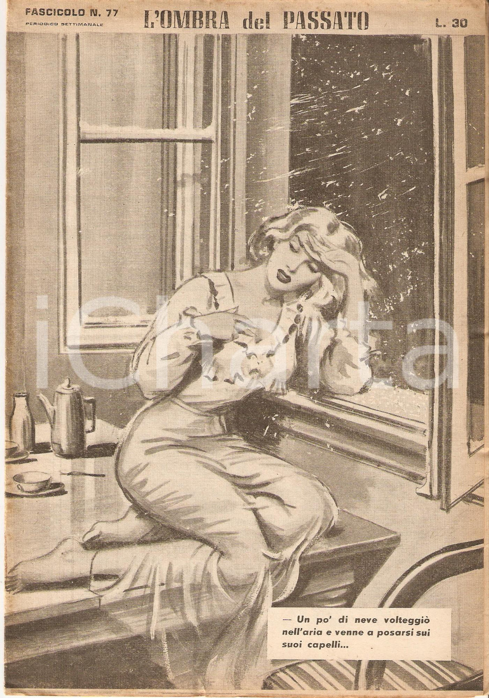 Giornale, rivista storica 1956 OMBRA DEL PASSATO Jean DE VALLORBE Donna in camicia da notte Fascicolo 77 1