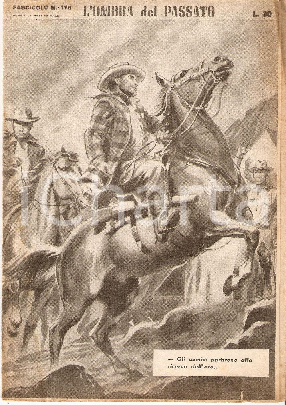 Giornale, rivista storica 1956 OMBRA DEL PASSATO Jean DE VALLORBE Cowboy a cavallo Fascicolo 178 1