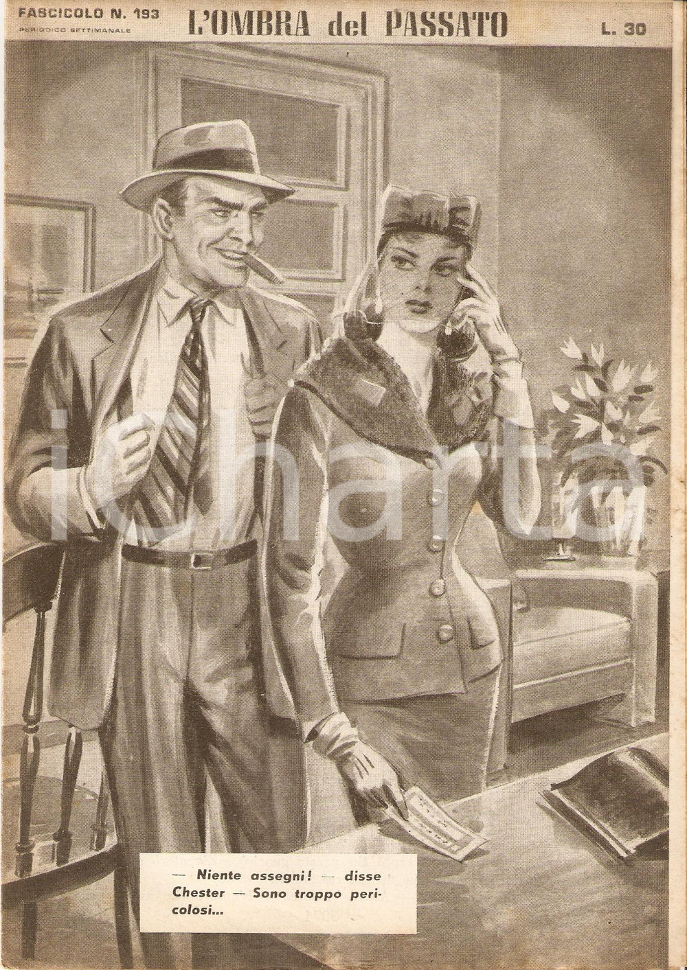 Giornale, rivista storica 1956 OMBRA DEL PASSATO Jean DE VALLORBE Detective privato e vedova Fascicolo 193 1