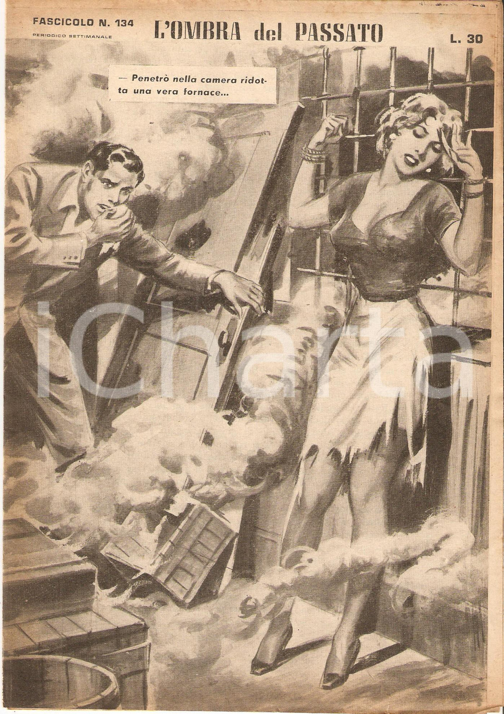 Giornale, rivista storica 1956 OMBRA DEL PASSATO Jean DE VALLORBE Ragazza salvata da incendio Fasc. 134 1