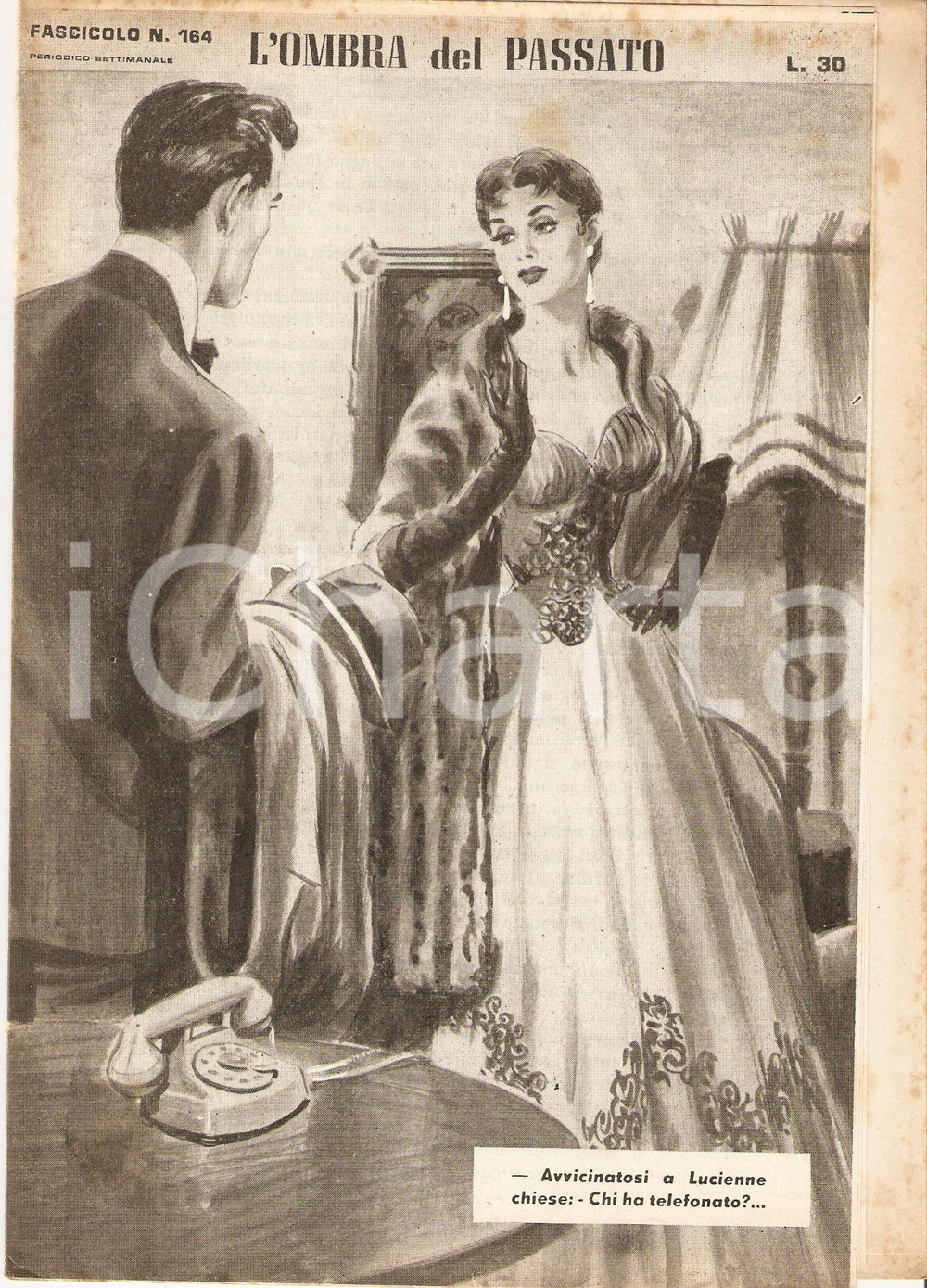 Giornale, rivista storica 1956 OMBRA DEL PASSATO Jean DE VALLORBE Donna in pelliccia Fascicolo 164 1