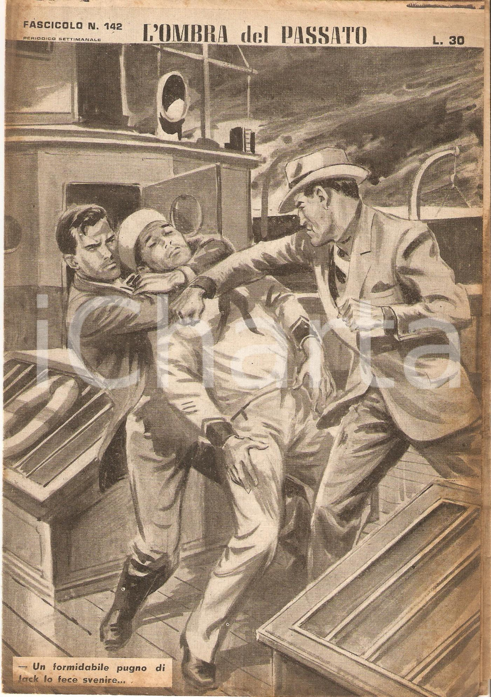 Giornale, rivista storica 1956 OMBRA DEL PASSATO Jean DE VALLORBE Gangster picchia marinaio Fascicolo 142 1