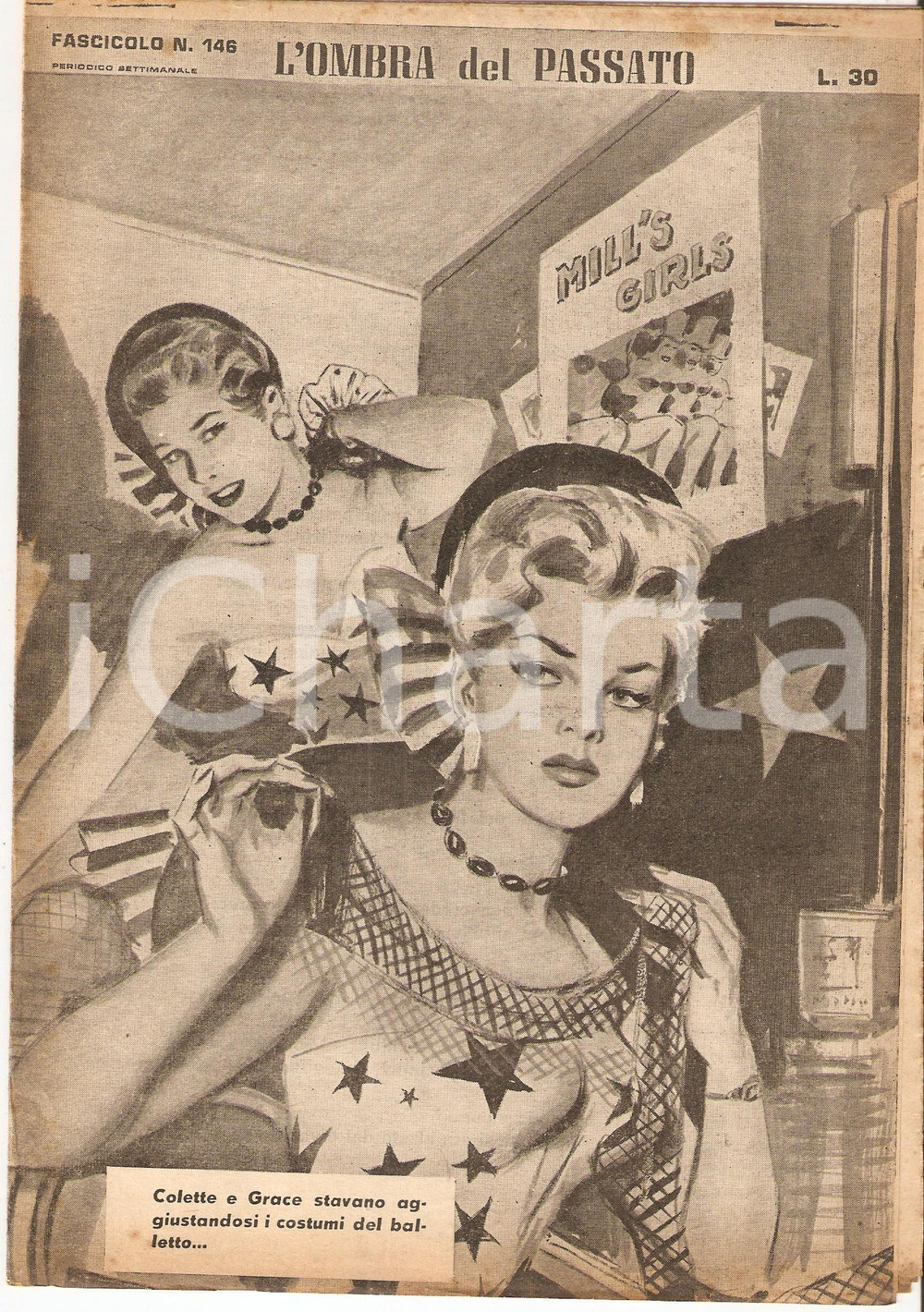 Giornale, rivista storica 1956 OMBRA DEL PASSATO Jean DE VALLORBE Ballerine del VarietÃ  Fascicolo 146 1