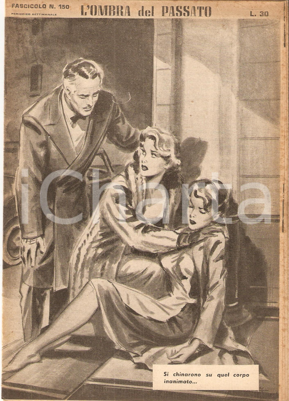 Giornale, rivista storica 1956 OMBRA DEL PASSATO Jean DE VALLORBE Coppia soccorre ragazza Fascicolo 150 1