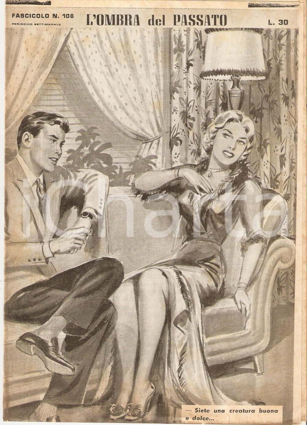 Giornale, rivista storica 1956 OMBRA DEL PASSATO Jean DE VALLORBE Spasimante lusinga donna Fascicolo 108 1