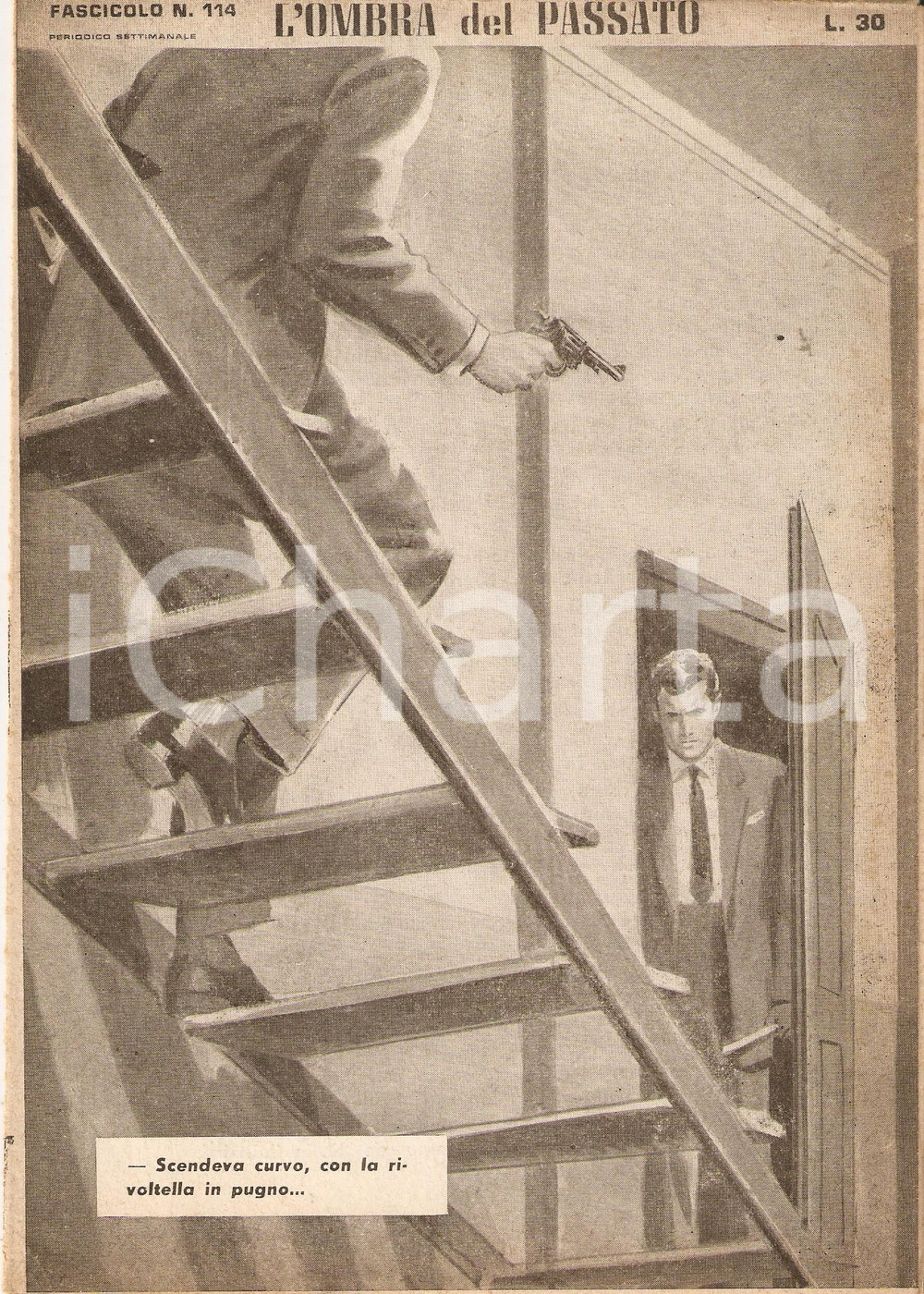 Giornale, rivista storica 1956 OMBRA DEL PASSATO Jean DE VALLORBE Killer in agguato sulle scale Fasc. 114 1