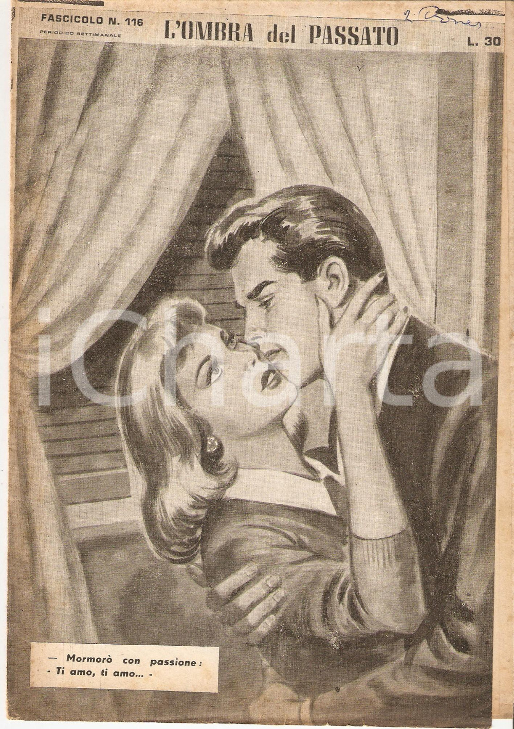Giornale, rivista storica 1956 OMBRA DEL PASSATO Jean DE VALLORBE Passione tra innamorati Fasc. 116 1