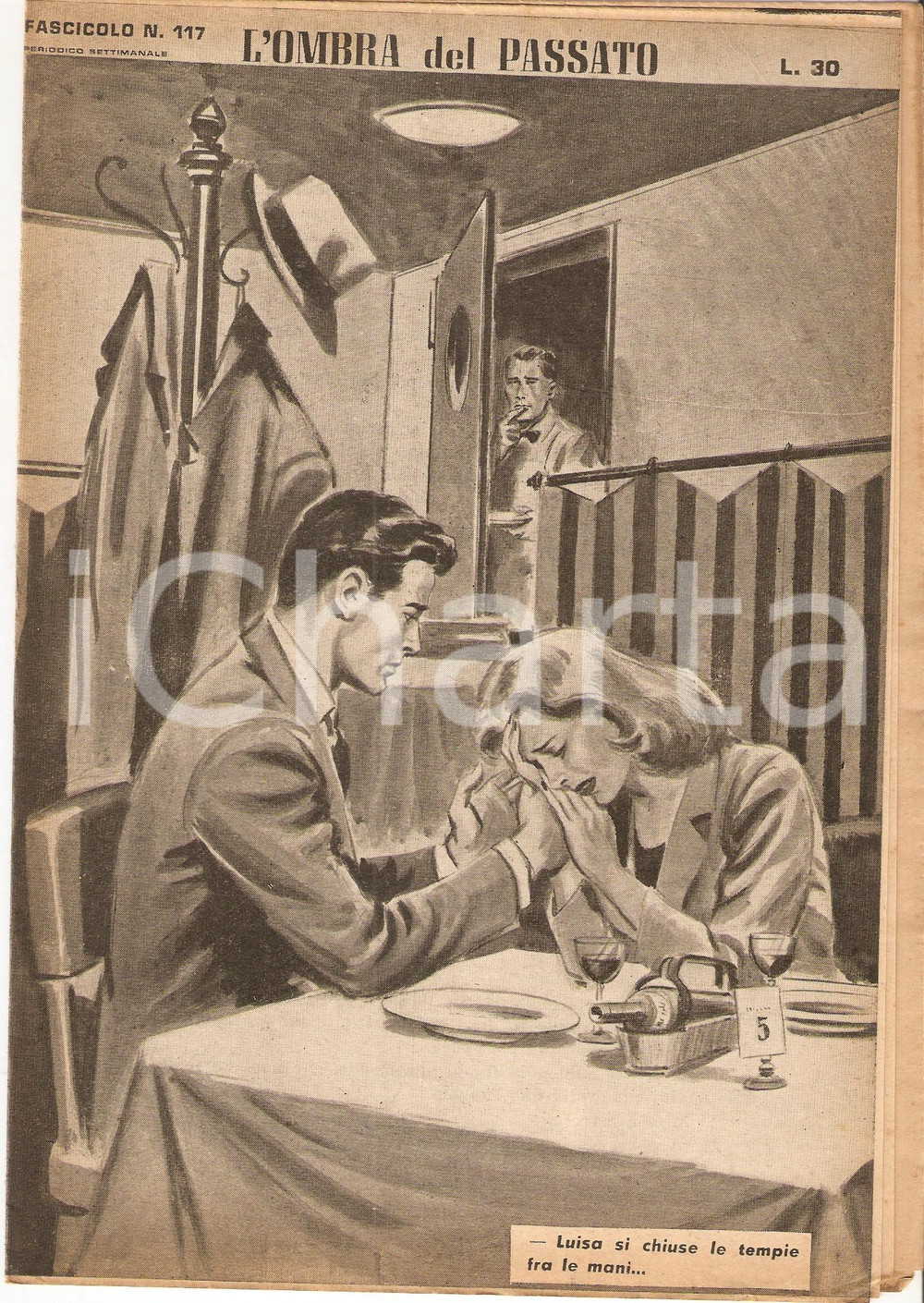 Giornale, rivista storica 1956 OMBRA DEL PASSATO Jean DE VALLORBE Crisi di coppia al ristorante Fasc. 117 1