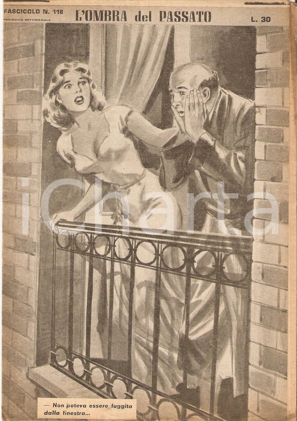 Giornale, rivista storica 1956 OMBRA DEL PASSATO Jean DE VALLORBE Terrore sul balcone Fasc. 118 1