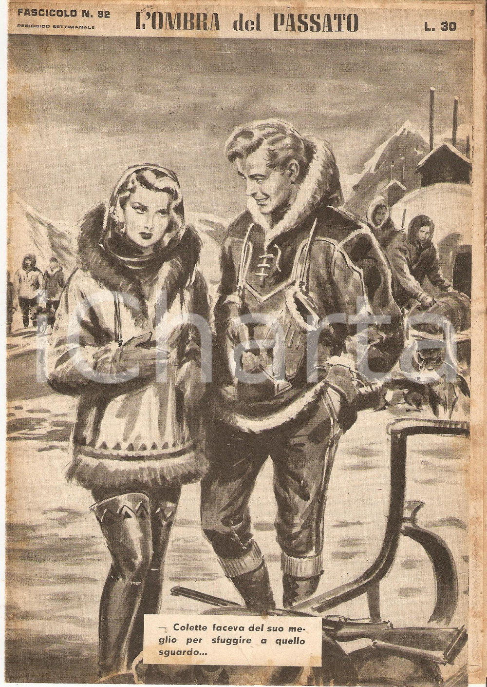 Giornale, rivista storica 1956 OMBRA DEL PASSATO Jean DE VALLORBE Esploratore corteggia donna Fasc. 92 1