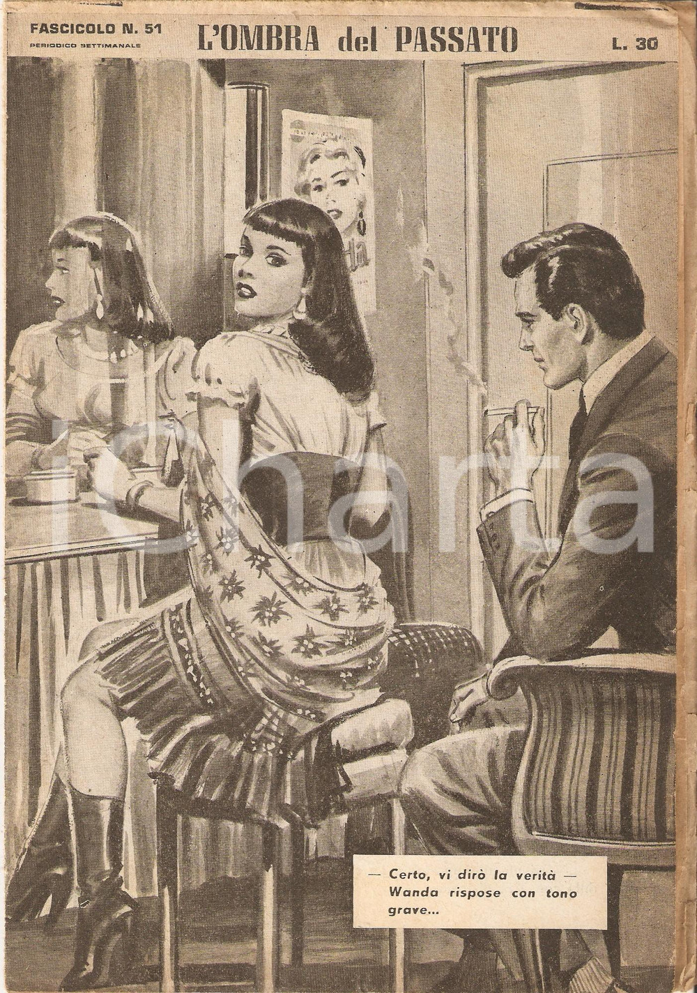 Giornale, rivista storica 1956 OMBRA DEL PASSATO Jean DE VALLORBE Attrice e spasimante nel camerino n. 51 1